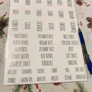 180 Rae Dunn glossy white rectangle labels for the kitchen pantry